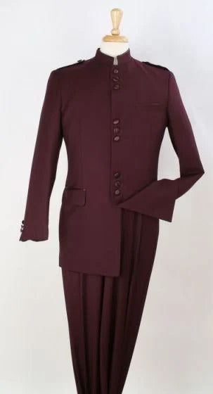 Apollo King Suit Men's 2 Piece Nehru Style Suit Apollo King White