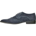 Mens Vegan Suede Wedding & Prom Wingtip Lace Up Dress Shoe in Navy Blue