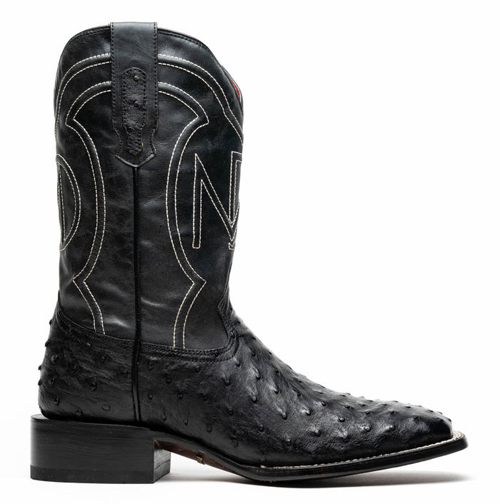 Marco Di Milano Alabama Black Ostrich Quill Square Toe Cowboy Boots - Image 3
