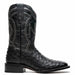 Marco Di Milano Alabama Black Ostrich Quill Square Toe Cowboy Boots
