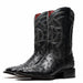 Marco Di Milano Alabama Black Ostrich Quill Square Toe Cowboy Boots