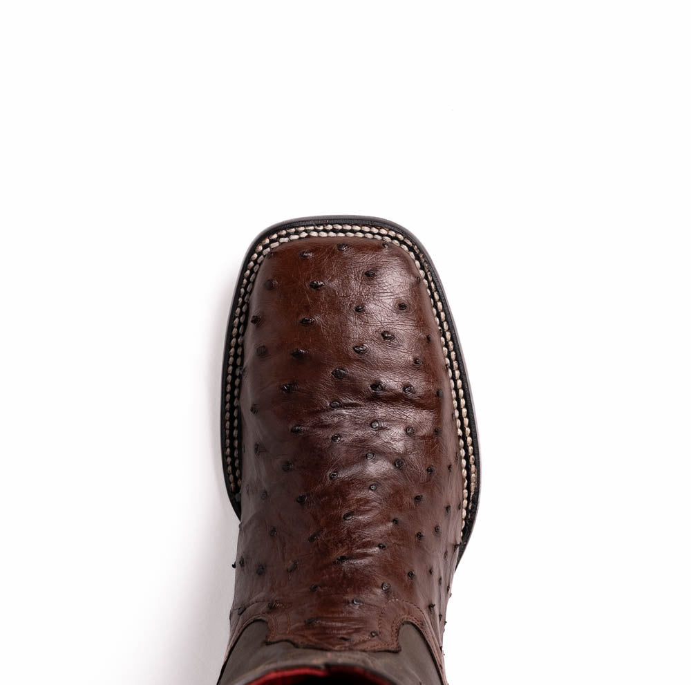 Marco Di Milano Alabama Kango Tabac Ostrich Quill Square Toe Cowboy Boots - Image 5