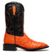 Marco Di Milano Alabama Orange Ostrich Quill Square Toe Cowboy Boots