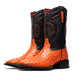 Marco Di Milano Alabama Orange Ostrich Quill Square Toe Cowboy Boots