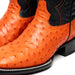 Marco Di Milano Alabama Orange Ostrich Quill Square Toe Cowboy Boots