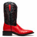 Marco Di Milano Alabama Red Ostrich Quill Square Toe Cowboy Boots