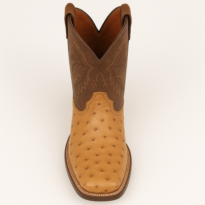 Dan Post Men's Alamosa Full Quill Ostrich Square Toe Boots - Sand - Image 4