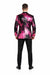 Alberto Nardoni Brand Fashion Men'S Fuchsia Pink & Black Lapel Blazer ~ Sport Coat Tuxedo Dinner Jacket Sequin ~ Shiny Paisley