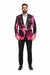 Alberto Nardoni Brand Fashion Men'S Fuchsia Pink & Black Lapel Blazer ~ Sport Coat Tuxedo Dinner Jacket Sequin ~ Shiny Paisley