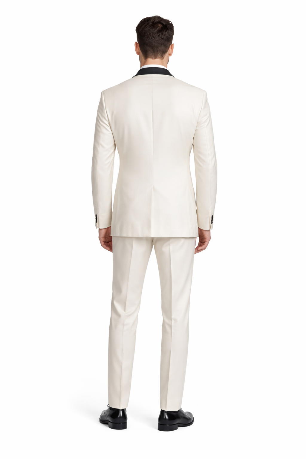 Alberto Nardoni Brand Men'S Dress Formal Ivory ~ Cream ~ Off White Dinner Jacket ~ Fashion Tuxedo For Men ~ Blazer ~ Sport Coat Black Lapel - Image 2