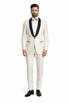 Alberto Nardoni Brand Men'S Dress Formal Ivory ~ Cream ~ Off White Dinner Jacket ~ Fashion Tuxedo For Men ~ Blazer ~ Sport Coat Black Lapel