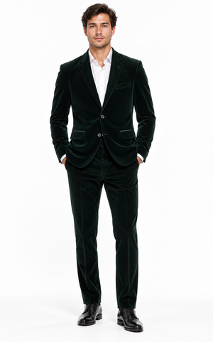 Alberto Nardoni Brand Men'S Olive Green Velvet Men'S Blazer Jacket