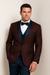 Alberto Nardoni Burgundy ~ Plum And Dark Navy Blue Lapel Burgundy  Suit  Tuxedo Vested 3 Piece Suit Wedding / Prom / Party Suit