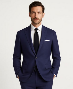 Alberto Nardoni Linen Dark Navy Blue Vested 3 Pieces Summer Linen Wedding/Groom/Groomsmen Suit Jacket & Pants & Vest Suit - Mens Linen Suit