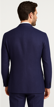 Alberto Nardoni Linen Dark Navy Blue Vested 3 Pieces Summer Linen Wedding/Groom/Groomsmen Suit Jacket & Pants & Vest Suit - Mens Linen Suit - Image 2