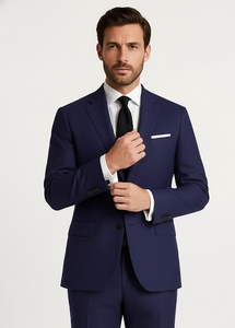 Alberto Nardoni Linen Dark Navy Blue Vested 3 Pieces Summer Linen Wedding/Groom/Groomsmen Suit Jacket & Pants & Vest Suit - Mens Linen Suit