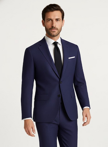 Alberto Nardoni Linen Dark Navy Blue Vested 3 Pieces Summer Linen Wedding/Groom/Groomsmen Suit Jacket & Pants & Vest Suit - Mens Linen Suit