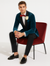 Alberto Narodni Dark Teal Blue Velvet Fabric Dinner Jacket (Greenish Blue) Fashion Tuxedo For Men