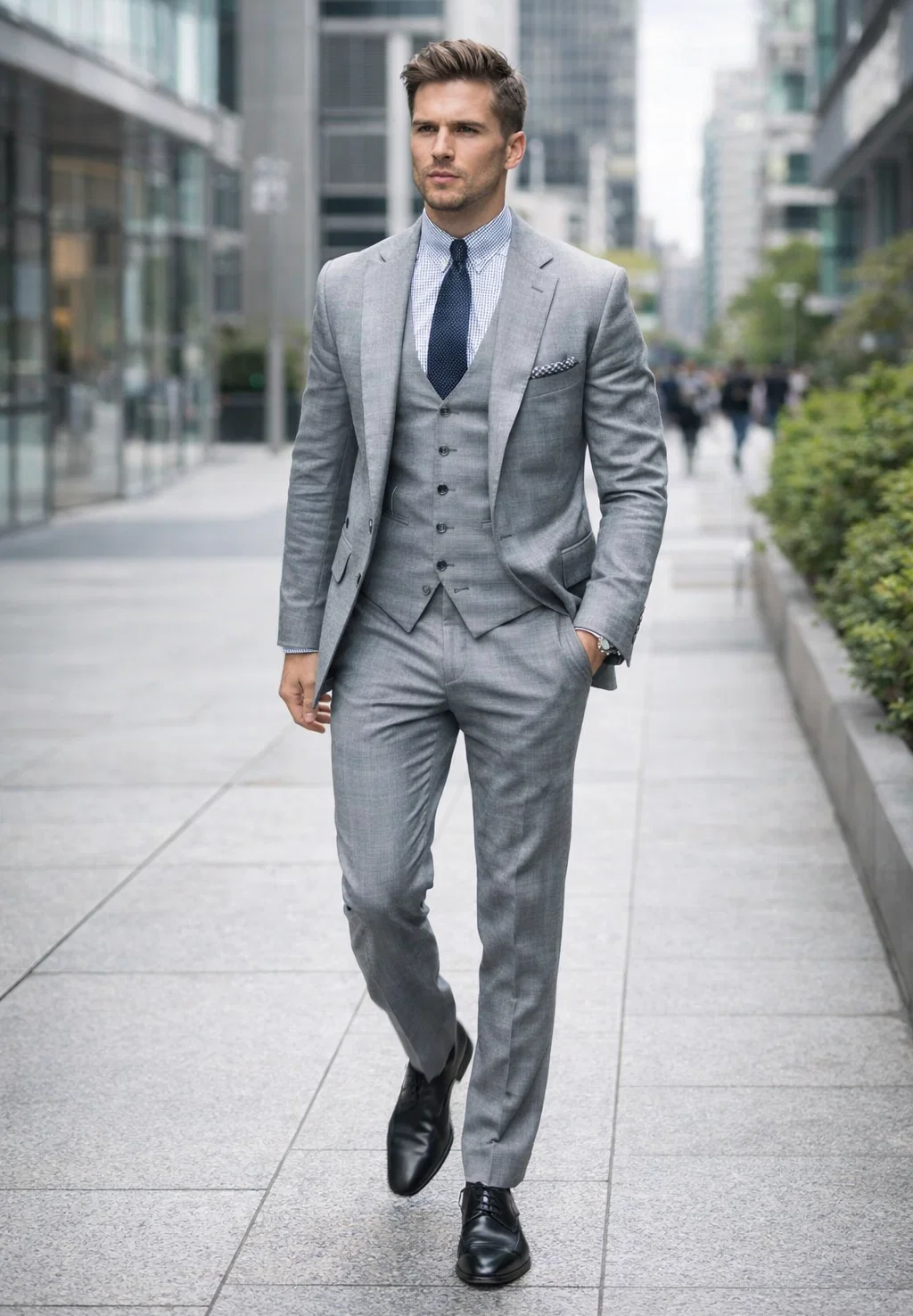 Alberto Narodni Summer Wedding Linen Vest & Pants Vested 3 Piece Suit 2 button Suit Light - Mens Linen Suit - Image 7