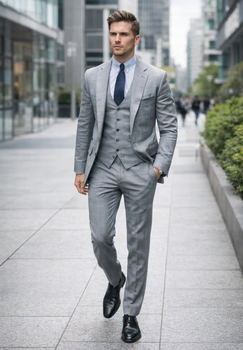 Alberto Narodni Summer Wedding Linen Vest & Pants Vested 3 Piece Suit 2 button Suit Light - Mens Linen Suit - Image 7