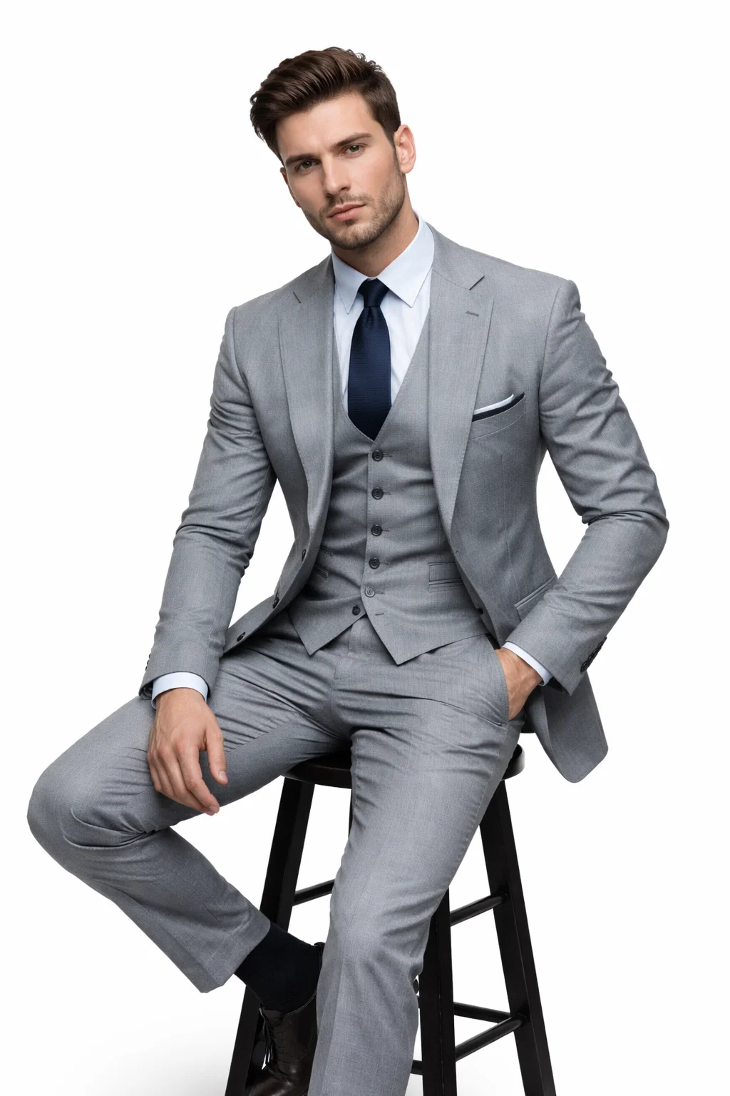 Alberto Narodni Summer Wedding Linen Vest & Pants Vested 3 Piece Suit 2 button Suit Light - Mens Linen Suit - Image 4