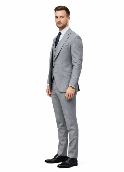 Alberto Narodni Summer Wedding Linen Vest & Pants Vested 3 Piece Suit 2 button Suit Light - Mens Linen Suit - Image 3