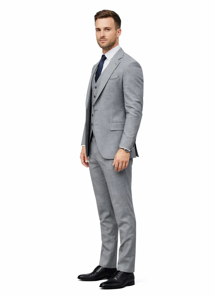Alberto Narodni Summer Wedding Linen Vest & Pants Vested 3 Piece Suit 2 button Suit Light - Mens Linen Suit - Image 3