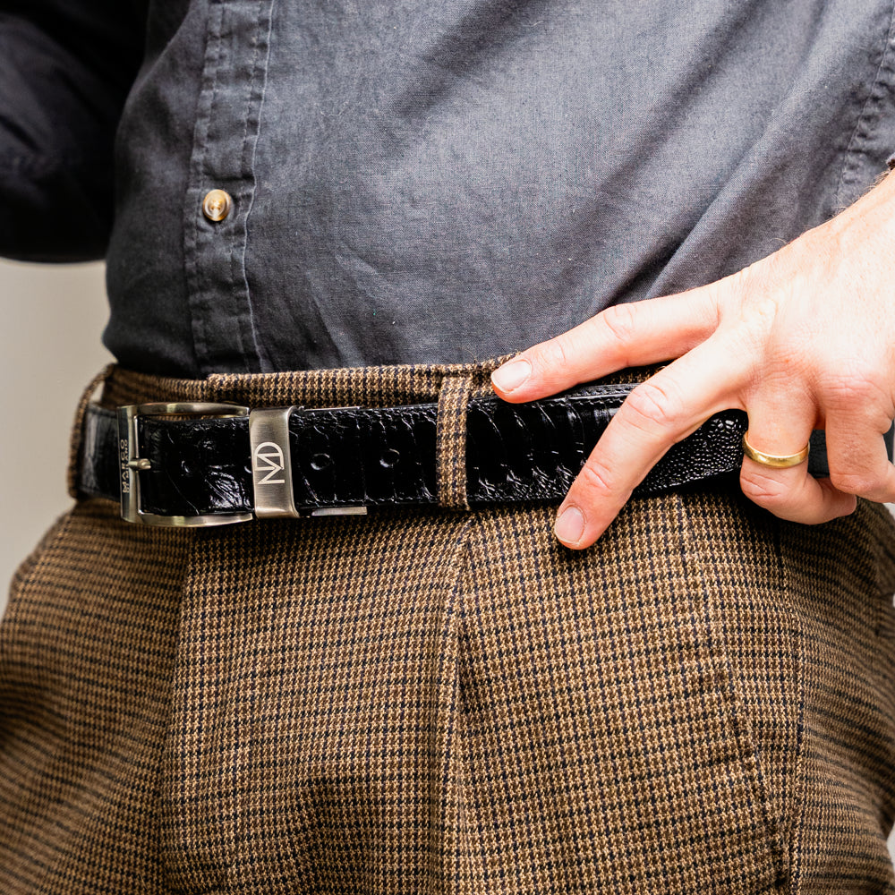 Marco Di Milano Alessio Black Leather Belt Loafer