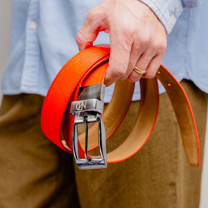 Marco Di Milano Alessio Orange Leather Belt Shoe