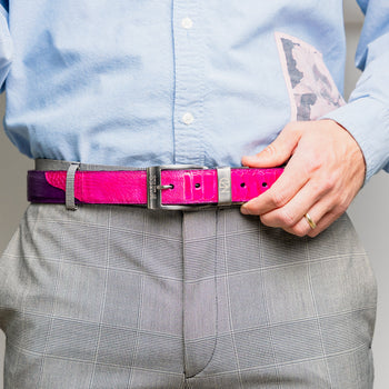 Marco Di Milano Alessio Pink/Purple Leather Belt Loafer