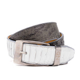Marco Di Milano Alessio Belt: Luxury White/Gray Leather Shoes