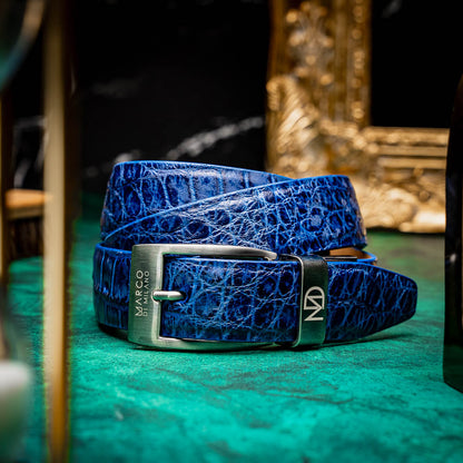 Marco Di Milano Emilio Belt - Antique Navy Leather Shoe