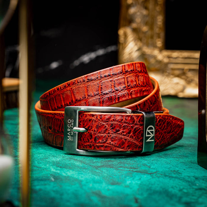 Marco Di Milano Emilio Belt - Rustic Cognac Leather Shoe