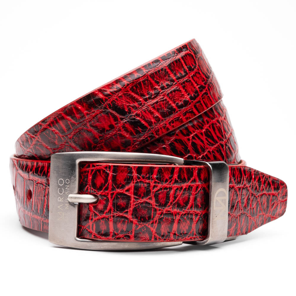 Marco Di Milano Emilio Belt - Antique Red Leather Loafers