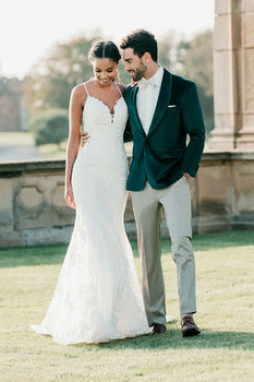 "Venice" Emerald Green Velvet Dinner Jacket (Separates) - Image 5