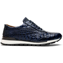 Marco Di Milano Alonzo Navy Genuine Caiman Crocodile Casual Sneakers