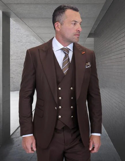 Statement Men's 3 Piece 100% Wool Fashion Suit - Bold Colors  Modern Fit
