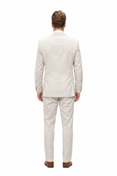 Statement Men’s 2-Piece 100% Wool Double Breasted Pinstripe Suit