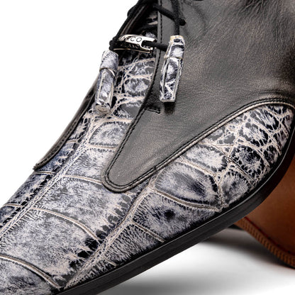 Marco Di Milano Anzio Newspaper Print Leather Oxford