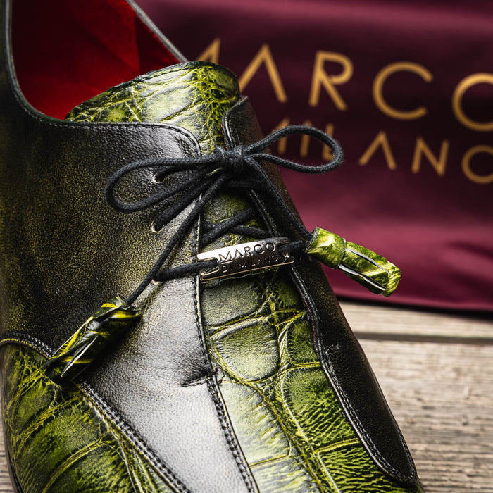 Marco Di Milano Anzio: Rustic Green Leather Loafers