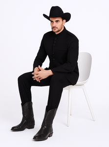 Apollo King Men's 2 Piece Nehru Style Suit - Mandarin Collars