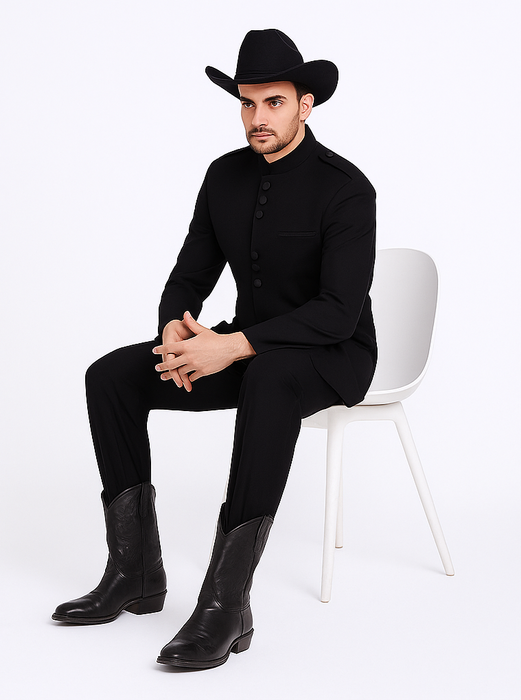 Apollo King Men's 2 Piece Nehru Styles Suit - Mandarin Collars