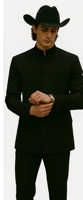 Apollo King Men's 2 Piece Nehru Style Suit - Mandarin Collars