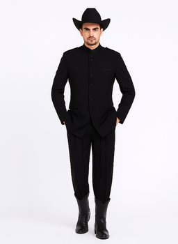 Apollo King Men's 2 Piece Nehru Styles Suit - Mandarin Collars - Image 6