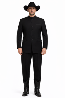 Apollo King Men's 2 Piece Nehru Style Suit - Mandarin Collars