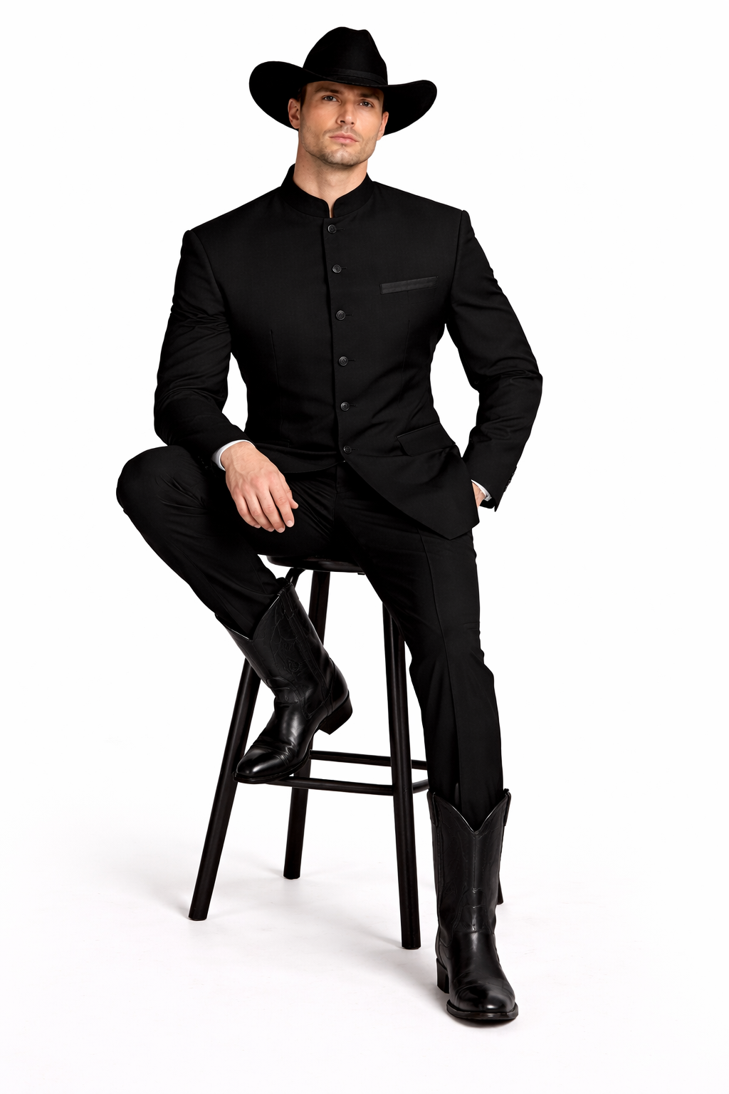 Apollo King Men's 2 Piece Nehru Styles Suit - Mandarin Collars