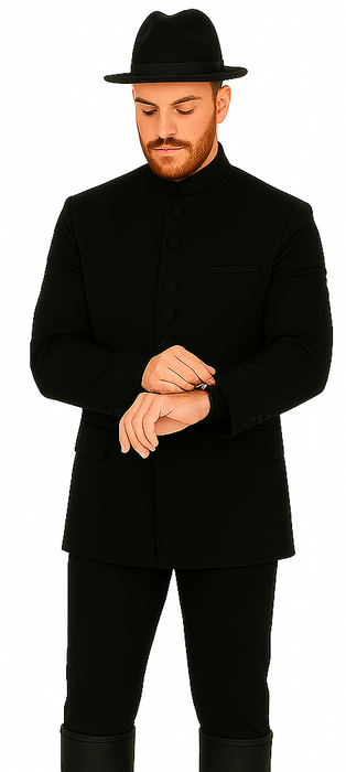 Apollo King Men's 2 Piece Nehru Style Suit - Mandarin Collars