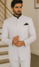 Apollo King Suit Men's 2 Pieces Nehru Style Suit Apollo King White
