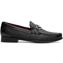 Marco Di Milano Adro Black Caiman Crocodile/Lizard Bit Loafers