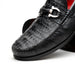 Marco Di Milano Adro Black Caiman Crocodile/Lizard Bit Loafers